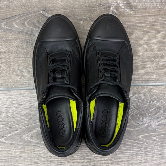 Ecco Flexure T-Cap Women’s Sz 8/EU 39 Black Leather Low Top Lace Up Sneakers - Picture 5 of 10